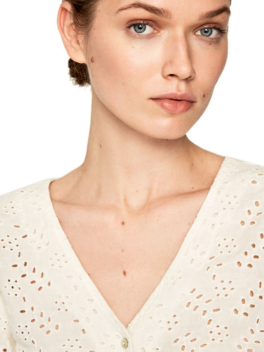 Claudie Women's Monochrome Short Sleeve Shirt White