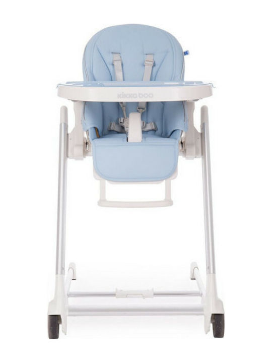 Kikka Boo Maple Foldable Highchair with Metal Frame & Leatherette Seat Blue