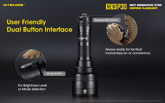 NiteCore LED IP68 с Максимална Яркост 1000лм P30 Черен
