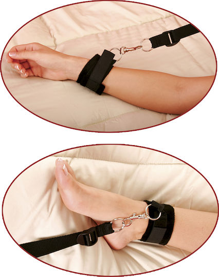 Pipedream Fetish Fantasy Series - Bed Bindings Restraint Σετ για Δέσιμο στο Κρεβάτι σε Μαύρο Χρώμα