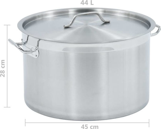 vidaXL Stainless Steel Marmite Pot 44lt / 45cm vidaXL Stainless Steel Marmite Pot 44lt / 45cm