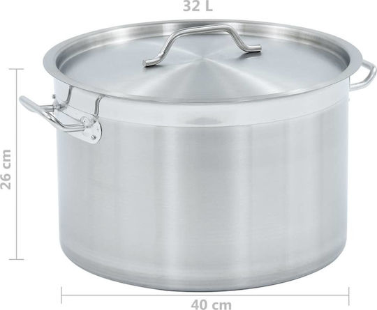 vidaXL Tiefer Edelstahl-Topf 32Es / 40cm
