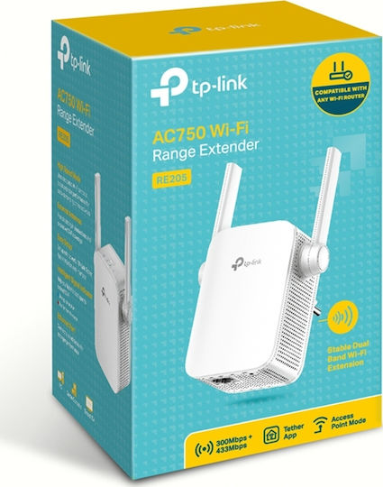 TP-LINK RE205 v3 WiFi Extender Dual Band (2.4 & 5GHz) 750Mbps