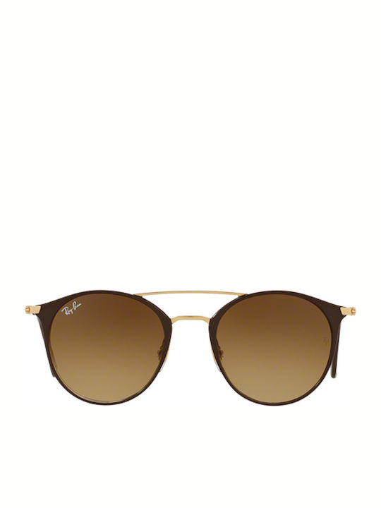 Ray Ban Double Bridge Unisex Ochelari de soare cu Maro Cadru și Maro Degradati Lentilă RB3546 9009/85