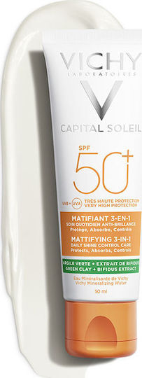 Vichy Mattifying 3 in 1 Daily Shine Control Care Wasserdicht Sonnencreme Creme Gesicht SPF50 50ml