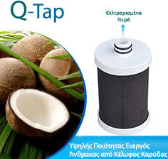 QWaterFilters Water Filter Replacement for Faucet made of Activated Carbon QTap-CB 5 μm