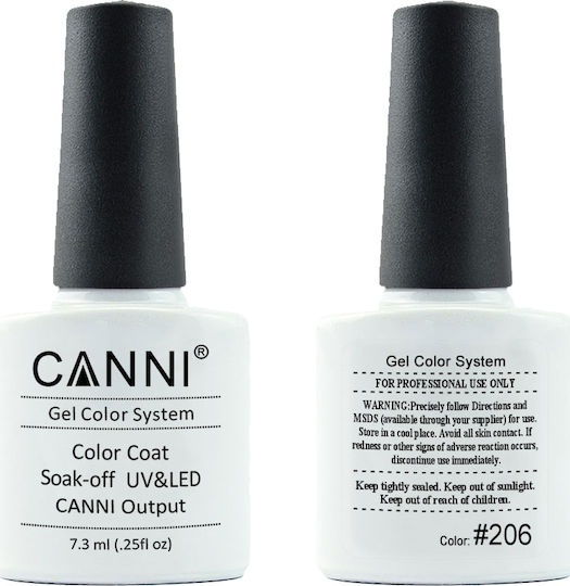 Canni Classic Ημιμόνιμο Βερνίκι Νυχιών 206 Flash White 7.3ml