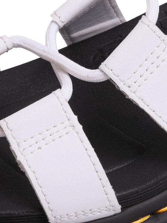 Nartilla Hydro Δερμάτινα Γυναικεία Σανδάλια Flatforms Λευκά