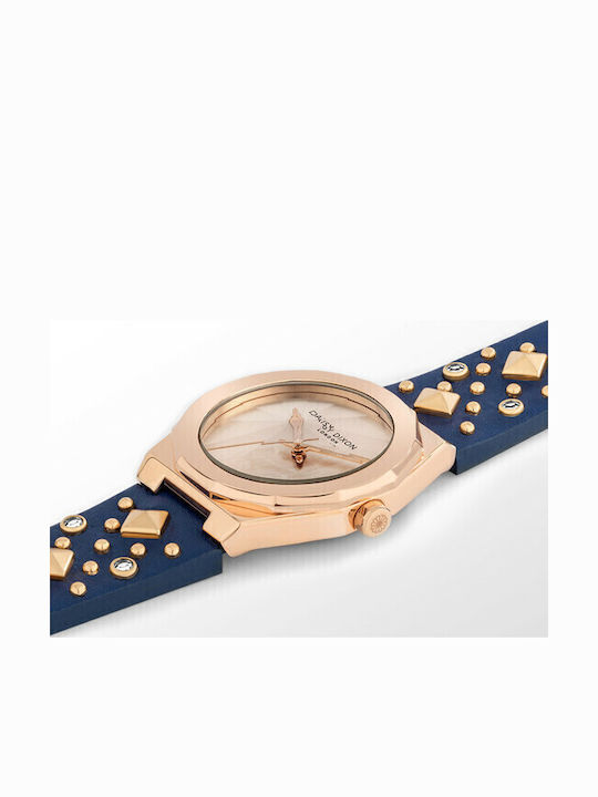Daisy Dixon Alessandra Γυναικείο Ρολόι 36mm Μπαταρίας με Μπλε Δερμάτινο Λουράκι