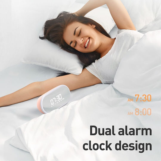 Baseus Encok E09 Tabletop Digital Clock Pink with Alarm NGE09-04