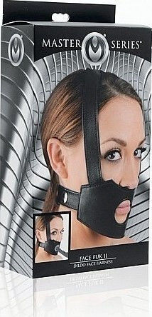 XR Master Series Face Fuk II Dildo Face Harness Knebel in Schwarz Farbe