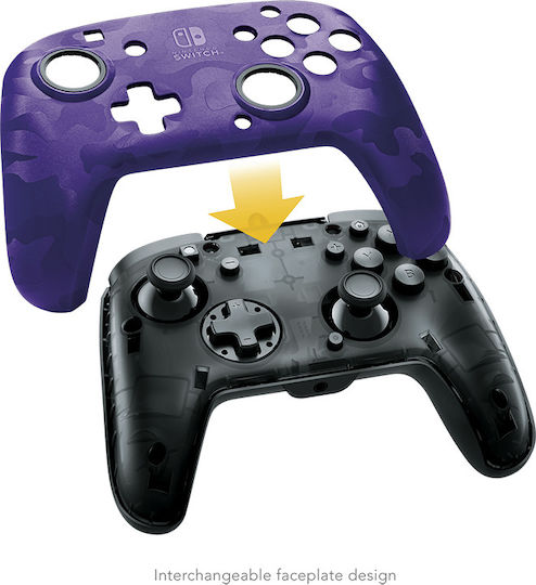 PDP Faceoff Deluxe+ Wired Gamepad for Switch Purple Camo
