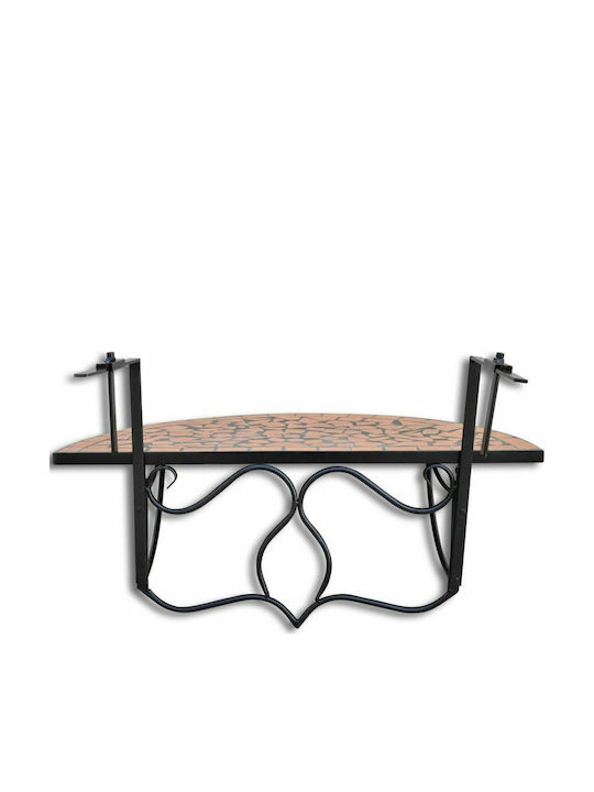 with Ceramic Surface and Metal Frame Brown 76x56x64cm