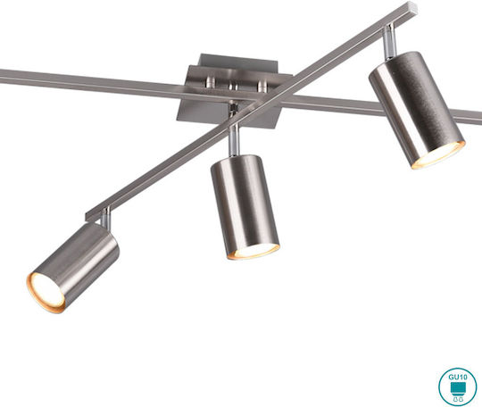 Trio Lighting Marley Σποτ με 5 Φώτα και με Ντουί GU10 σε Ασημί Χρώμα