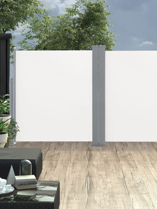 vidaXL Πλαϊνό Ρολό Σκίασης Βεράντας Κρεμ 1.4x6m