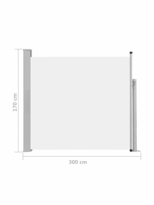 vidaXL Πλαϊνό Ρολό Σκίασης Κήπου Κρεμ 1.7x3m