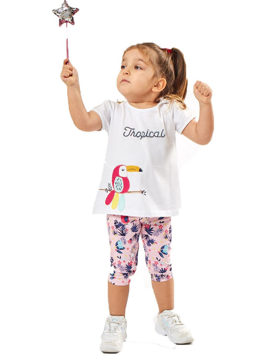 Εβίτα Kids Set with Leggings Summer 2pcs White