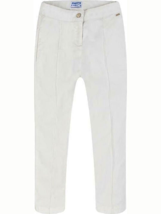 Mayoral Kids' Fabric Pants White