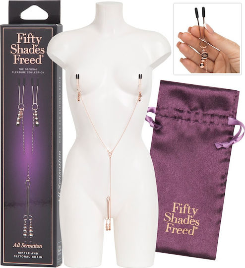 Fifty Shades of Grey Freed All Sensation Chain Nipple Clamps Σφιγκτήρες Θηλών σε Ροζ Χρώμα