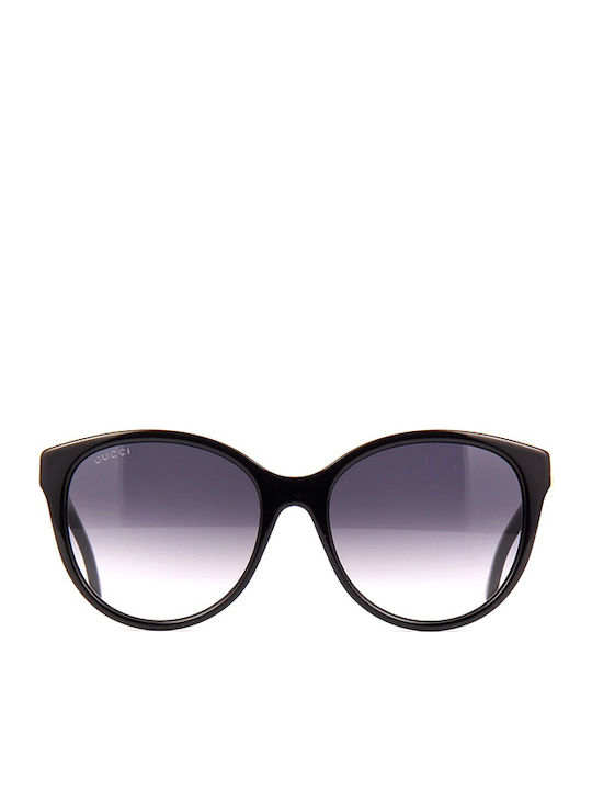 Gucci Ochelari De Soare Pentru Femei Cu Ramă Neagră Din Plastic Și Lentile Gri Degrade GG0631S 001