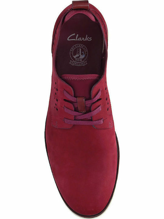 Clarks Trigen Lace Men's Leather Casual Shoes Burgundy