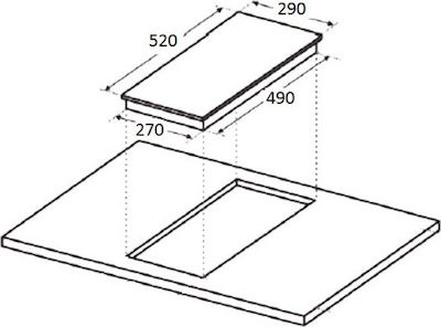 Davoline DVC 29 K Domino Κεραμική Εστία Αυτόνομη με Λειτουργία Κλειδώματος 29x52εκ.