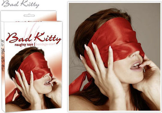 You2Toys Bad Kitty Long Scarf BDSM Mask in Red Color