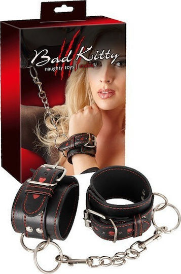 You2Toys Bad Kitty Leather Look Handcuffs Handcuffs in Black Color