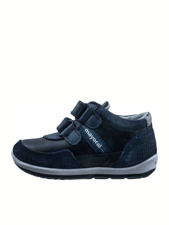 My First Steps Anatomisch Lederne Kinderstiefeletten mit Klettverschluss Marineblau
