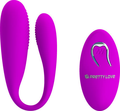 Pretty Love Aldrich Vibrator for Couples with Remote Control 9.5cm Purple