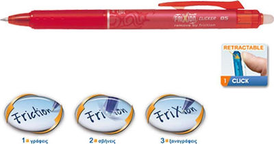 Pilot Frixion Ball Clicker Pix Gel 0.5mm cu cerneală Roșu