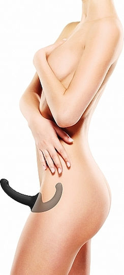 Shots Ouch Strapless Strapon Silicone Strapless Strap On με Dildo 22cm σε Μαύρο Χρώμα