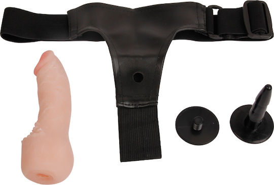 Baile Ultra Cyberskin Strap Penis Harness with Dildo 16cm in skin color