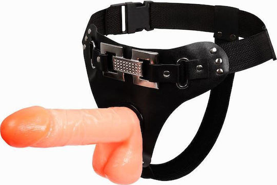Baile Jessica Strap-On Harnașament cu Dildo 18.2cm în Culoare Flesh