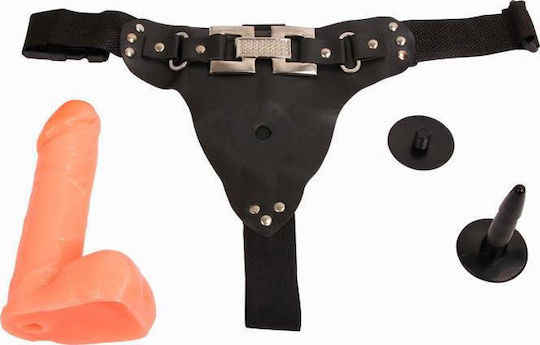Baile Jessica Strap-On Harnașament cu Dildo 18.2cm în Culoare Flesh