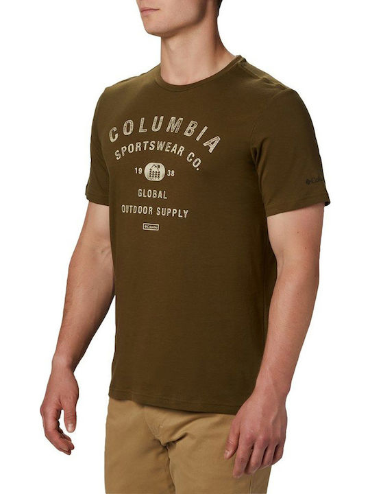 Columbia Path Lake Graphic Ανδρικό T-shirt Χακί Με Στάμπα