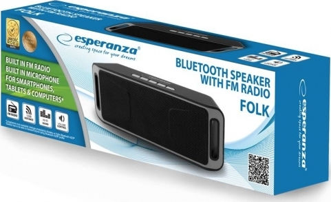 Esperanza Folk Ηχείο Bluetooth 3W με Ραδιόφωνο Black/Grey