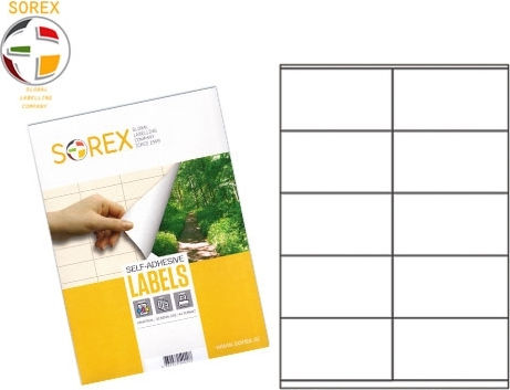 Sorex 1000 Selbstklebende A4-Etiketten 105x57mm