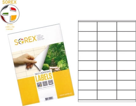 Sorex 2400 Selbstklebende A4-Etiketten 70x35mm