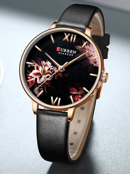Curren Women's Watch with Leather Strap Multi/Black