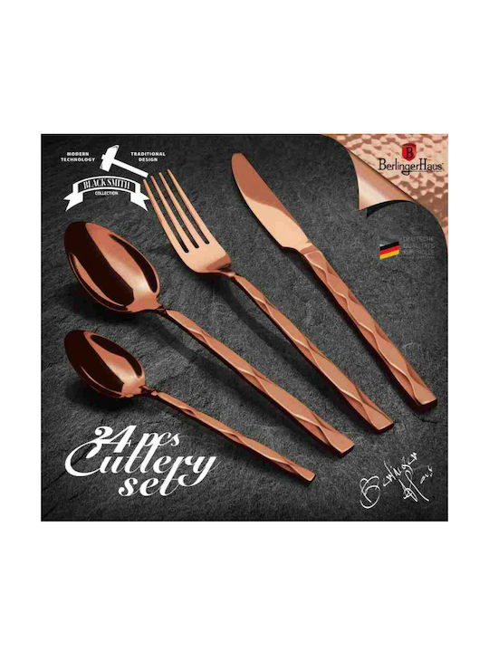 Berlinger Haus Black Smith Collection Σετ Μαχαιροπίρουνα Ανοξείδωτα Ροζ Χρυσό 24τμχ