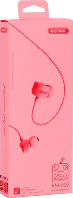 Remax RM-502 In-ear Handsfree με Βύσμα 3.5mm Ροζ