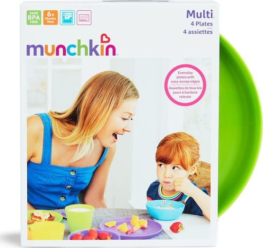 Munchkin Παιδικό Πιάτο Φαγητού από Πλαστικό Πολύχρωμο 4τμχ