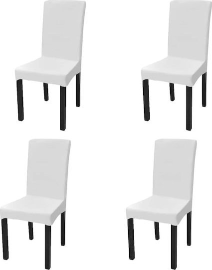 vidaXL Elastic Cover for Chair White 4pcs 131418
