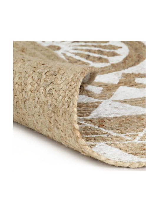 vidaXL Handmade Rug Round Summer Wicker White