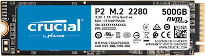 Crucial P2 SSD 500ГБ M.2 NVMe PCI Express 3.0 CT500P2SSD8
