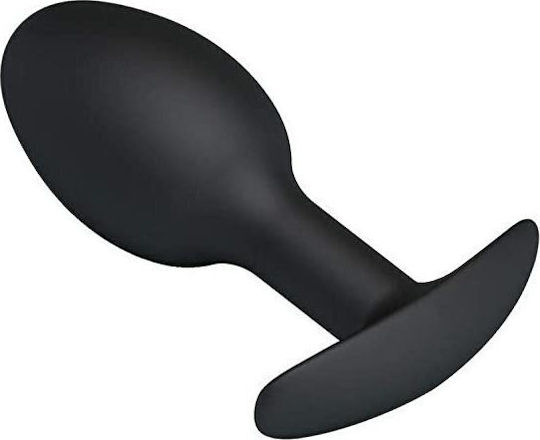 Pretty Love Heavy Ball Silicone Butt Plug Medium Πρωκτική Σφήνα Medium Black 8.4cm