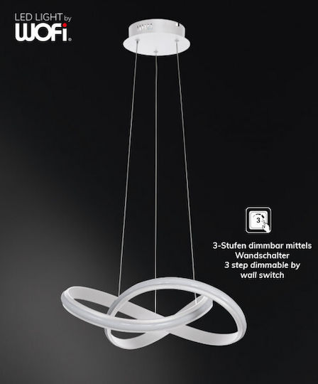 Wofi Salo Pendant Light White 45cm