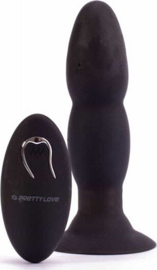 Pretty Love Beaded For Extra Pleasure Plug Anal Plug with Vibration Black 7cm