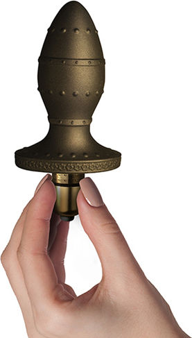 Rocks Off Dr Rocco's Pleasure Emporium Dominus Anal Plug with Vibration Gold 7cm
